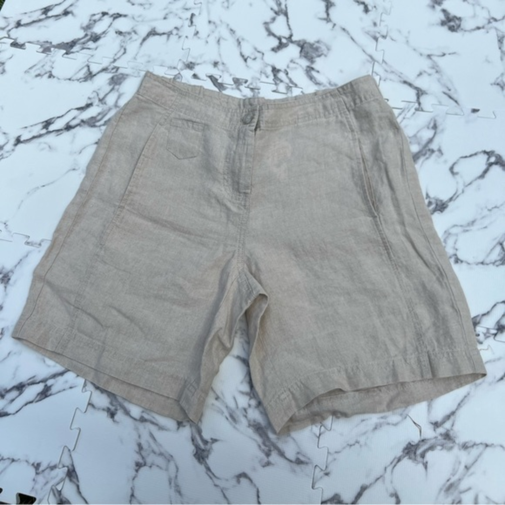 J. Jill Cream Lave Linen Shorts